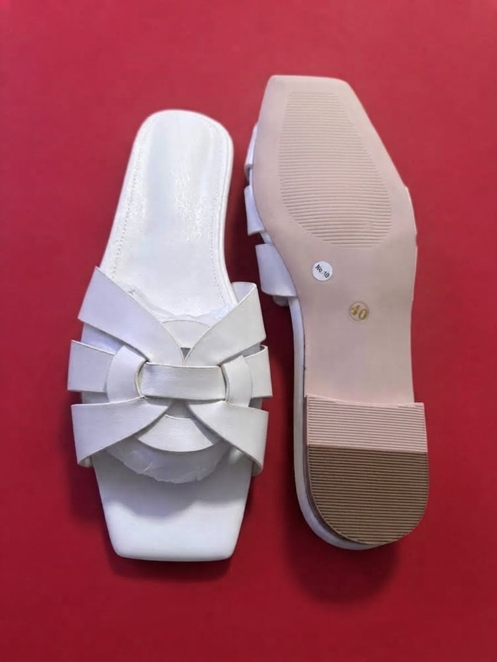 & Other Stories White Braided Slide Mules